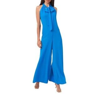 1. State Sleeveless Wide Leg Flowy Jumpsuit Amalfi Coast Blue Women’s Size Large